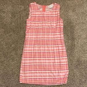 My Michelle size 14 girls pink and white plaid dress